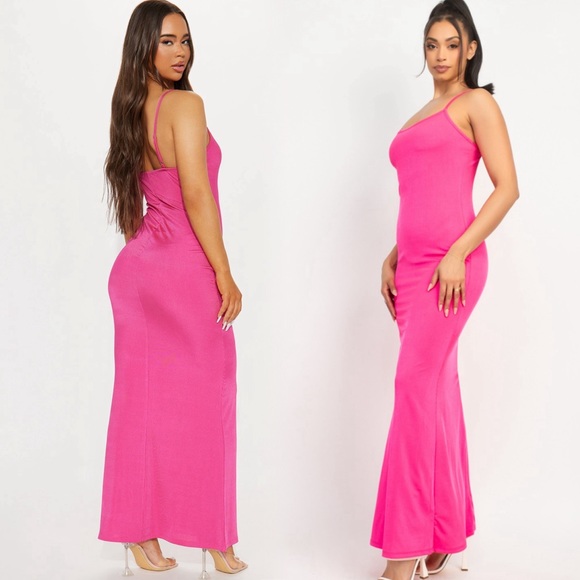 Double layered maxi drsss in hot pink - Picture 6 of 12